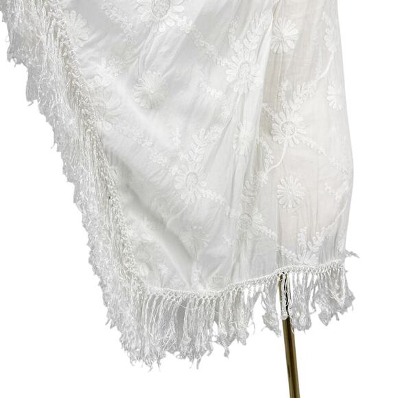 Melissa Odabash Lace Fringe Swim Coverup White Size Small - Picture 7 of 13